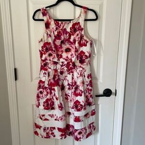 White House black market floral fit n’ flare.